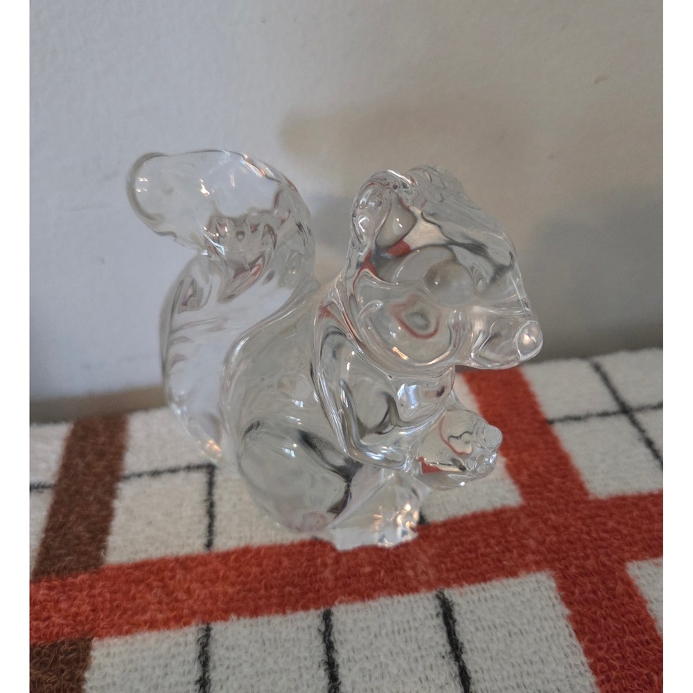 Princess House Pets Lead Crystal Squirrel Figurine Czech Republic Clear Glass